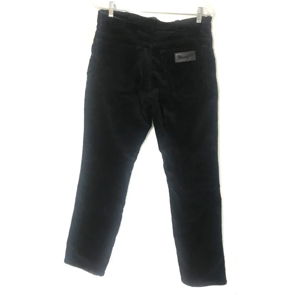 Wrangler Mens Corduroy Texas Slim Stretch Tapered Jeans Black 32X30 From USA - Picture 3 of 3